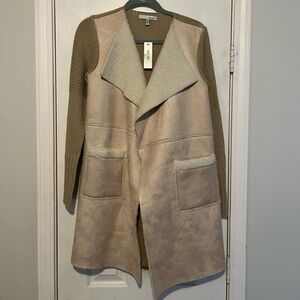 Tan/Khaki Suede/Knit Jacket